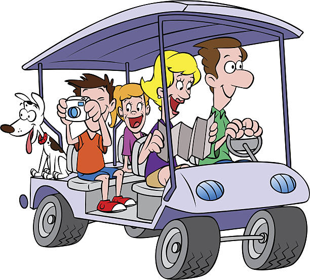 Golf cart and family